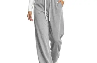 Baggy High Waisted Wide Leg Fleece Joggers with Pockets for $12.99