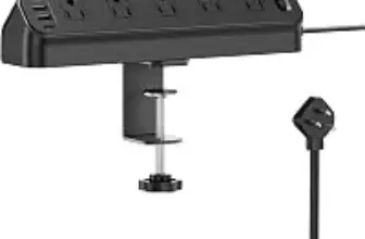BEVA 6FT Desk Clamp Power Strip with 10 Outlets – $17.99