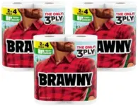 Brawny Tear-A-Square 3-Ply Paper Towels – 6 Double Rolls for $10.05