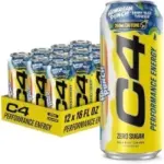C4 16oz Performance Energy Drink (Berry Blue Typhoon, 12-Pack) for $9.49