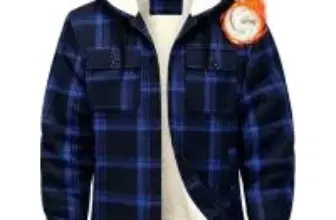 Ceoutdoor Men’s Flannel Sherpa Plaid Winter Zip Up Hoodie for $19.99