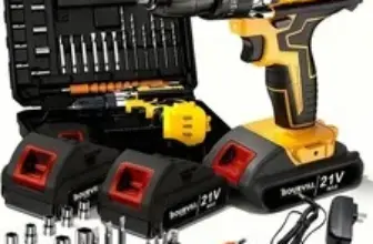 24V Cordless Power Drill with 3/8 Keyless Chuck and 2 Batteries – $24.49