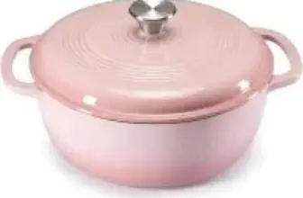 Dumos 6 Qt Gradient Pink Enamel Cast Iron Dutch Oven for $29.68