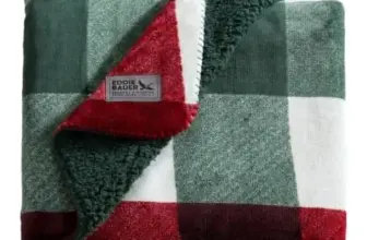 Eddie Bauer Reversible Plaid Throw Blanket – 50″ x 70″ for $13.83