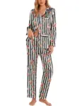 Ekouaer Women’s 2 Piece Long Silk Pajama Set for $11.99