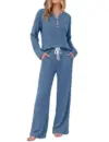 Ekouaer Long Sleeve Knit Ribbed Lounge Set for $12.99