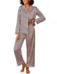 Ekouaer Women’s Silk Satin Stripe Pajamas Set for $11.99