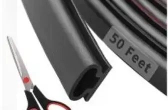 Fingwerk 50′ D-Shape Rubber Weather Stripping Door Seal Strip with Scissors for $11.51
