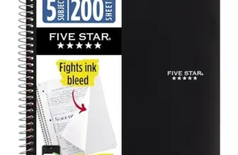 Five Star 5-Subject Spiral Notebook with Study App for $3.50