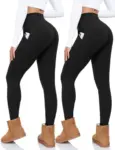 Women’s Fleece-Lined Leggings with Pockets – 2-Pack for $9.99
