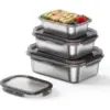 Genicook 3-Piece Stainless Steel Food Containers with Leakproof Lids for $17.99
