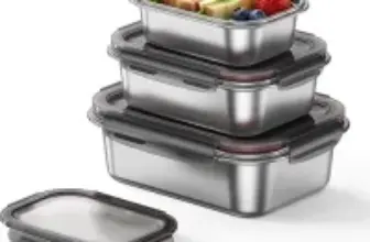 Genicook 3-Piece Stainless Steel Food Containers with Leakproof Lids for $17.99
