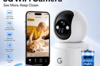 Gpirokcys Wireless Indoor Security Camera – Battery Powered, 6000mAh – $16.00