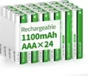 Granicell 1100mAh 1.2V AAA NiMH Rechargeable Batteries (24-Pack) for $11.24