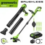 Greenworks PowerAll 24V 12″ String Trimmer & Blower Combo Kit for $99
