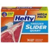 Hefty Slider Quart Freezer Bags – 74 Count for $5.77