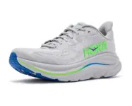 HOKA Clifton 10 Shoes in Ash Grey and Neon Green for $80 $80.00
