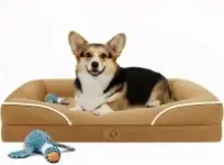 Homemate 36″x27″ Washable Leak-Proof Orthopedic Pet Bed with Toy for $23.99