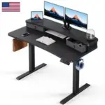 Huanuo 48″ x 24″ Electric Standing Desk with 2 Drawers – $157.99