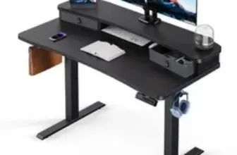 Huanuo 48″ x 24″ Electric Standing Desk with 2 Drawers – $157.99
