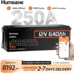 Humsienk 12V 640Ah LiFePO4 Battery with 250A BMS and Bluetooth for $774.96