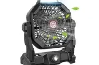 Jinlicte 20000mAh Rechargeable Portable Camping Fan with LED Lantern for $15.99