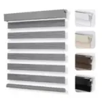 Joydeco No Drill Zebra Blinds Cordless Day & Night Roller Shades Grey 35×75 – $43.50