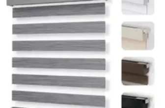 Joydeco No Drill Zebra Blinds Cordless Day & Night Roller Shades Grey 35×75 – $43.50