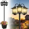 Joyoowild 74″ 3-Head Solar Lamp Post Light Now $69.99