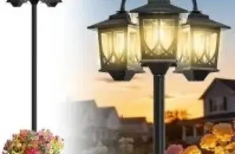 Joyoowild 74″ 3-Head Solar Lamp Post Light Now $69.99