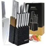 Keycut 13-Piece Stainless Steel Knife Set with Block for $49.99