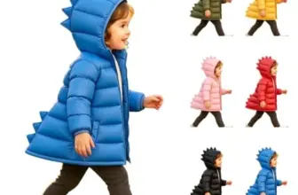 Kids Dinosaur Hooded Zip Front Coat for $17.99