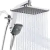 Kosnew 12″ Chrome Rainfall Shower Head with Magnetic Handheld Spray for $39.99