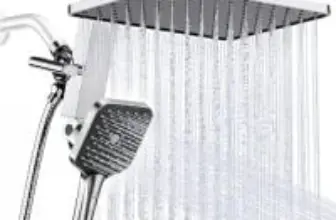 Kosnew 12″ Chrome Rainfall Shower Head with Magnetic Handheld Spray for $39.99