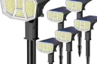 Letmy 2000mAh Dual Mode Outdoor Solar Spot Lights (6-Pack) for $18.47