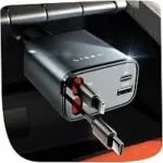 Lisen 4-in-1 Retractable USB-C Car Charger 84W – $11.28