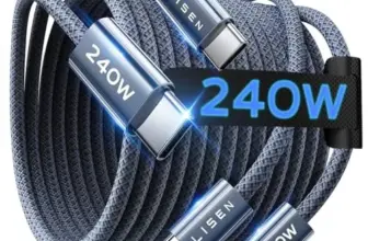 LISEN USB C to USB C Fast Charging Cable (6.6FT) – 2 Pack for $5.60
