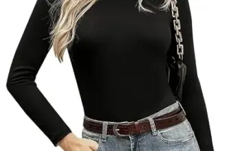 Women’s Long Sleeve Cotton Turtleneck Thermal Shirt for $4.99