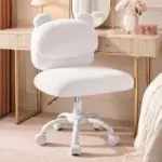 Marsail Adjustable Armless Vanity Chair with Wheels for $39.99