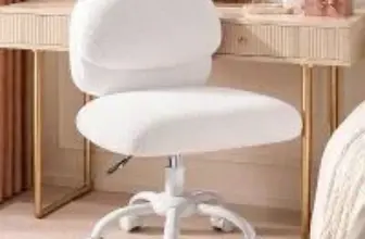 Marsail Adjustable Armless Vanity Chair with Wheels for $39.99