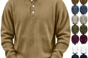 Men’s Corduroy Long Sleeve Henley Shirt for $12.99