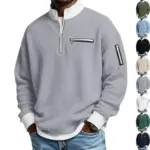 Men’s Oversized Waffle Quarter Zip Shirt for $14.99
