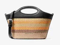 Michael Kors Tatum Small Striped Woven Crossbody Bag for $39.99