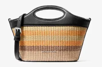 Michael Kors Tatum Small Striped Woven Crossbody Bag for $39.99