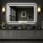 Miskerm 48″ x 30″ Metal Frame Anti-Fog Wall Vanity Mirror for $97.62