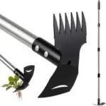 Mitclear 2-in-1 Heavy-Duty Curved Weed Puller Tool with 58″ Handle for $9.89