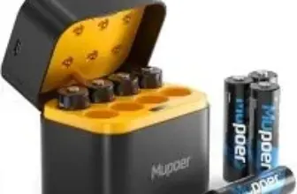 Mupoer 8-Pack 3000mWh Lithium Rechargeable AA Batteries with Charger for $14.99