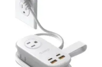 Orico 7-in-1 Travel Power Strip with Flat Plug & 4′ Extension Cord for $19.79