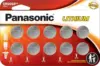 Panasonic CR2032 3V Lithium Coin Cell Batteries 10-Pack for $6.49