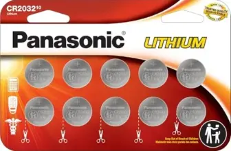 Panasonic CR2032 3V Lithium Coin Cell Batteries 10-Pack for $6.49